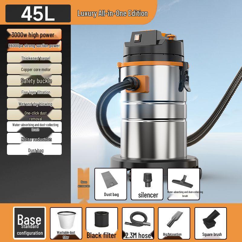 High Suction Vacuum Cleaner for Wet/Dry Use - Ideal for Initial and Grout Cleaning, Car Washing, and Industrial Needs