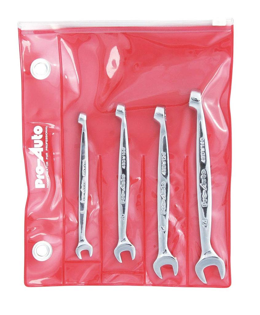 Dolphin Wrench and In a Vinyl 43DW4SP Pro-Auto 4-Piece Set, 8, 10, 12, 14mm, Pouch,