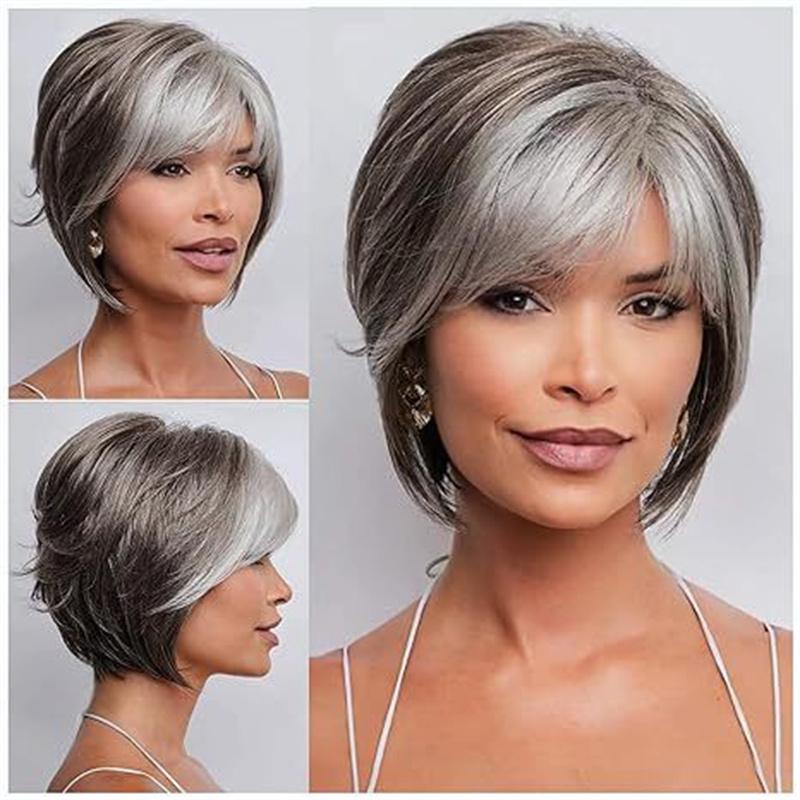 Stylish Short Curly Synthetic Wig for Daily Wear Cosplay Costume Mommy Wig Natural Hair Nice Looking Women's Wig