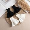 1 Pair Women Wrist Cuffs Knitted Elastic Anti-slip Ruffle Keep Warm Wrist Decoration Solid Color Princess Fake Cuffs Photography Prop