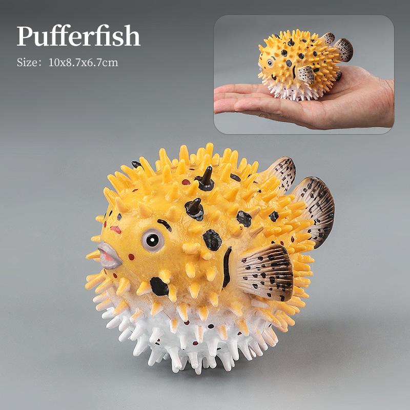 Set di Action Figure Modello Animali Marini - Pesci Oceanici Tonno Pesce Vela Persico Cernia Salmone PVC Giocattolo Educativo per Bambini