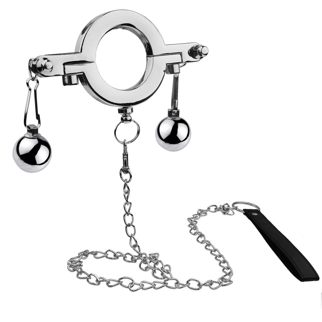 Gay Adult Supplies Metal Toys Horseshoe Ring Penis Ring Weight Bearing Ball Exercise SM Hanging Ball Penis Ring Gravitational Ball