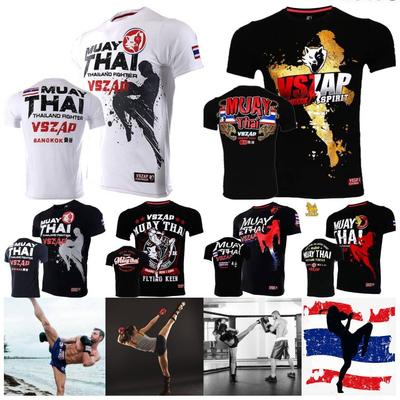 Camiseta Muay Thai VSZAP Kick Boxing Estampa 3D Secagem Rápida Masculino Feminino Unissex Manga Curta Gola Redonda MMA Artes Marciais Mistas Luta Treino