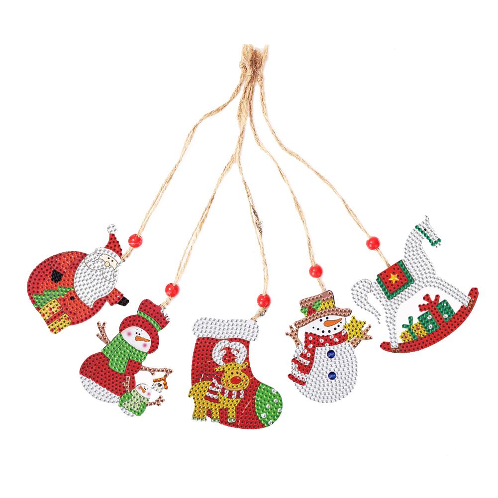 5/10pcs Diamond Painting Christmas Santa Claus Pendant Decoration Atmosphere Decor for Children Christmas Gift Natal Navided