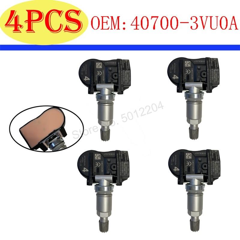 

4pcs 407003VU0A 433MHZ For Nissan NOTE QASHQAI TIIDA Hatchback X-T Renault ESPACE V KOLEOS Tire Pressure 40700-3VU0A 4 PCS