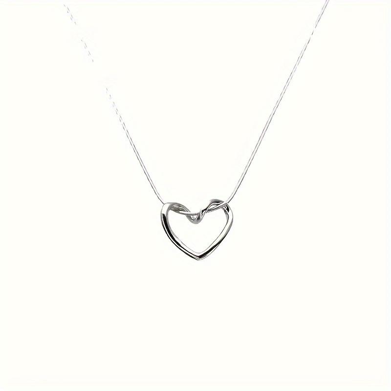 1pc Elegant Hollow Peach Heart Simple Clavicle Pendant Necklace - The Perfect Gift for Women