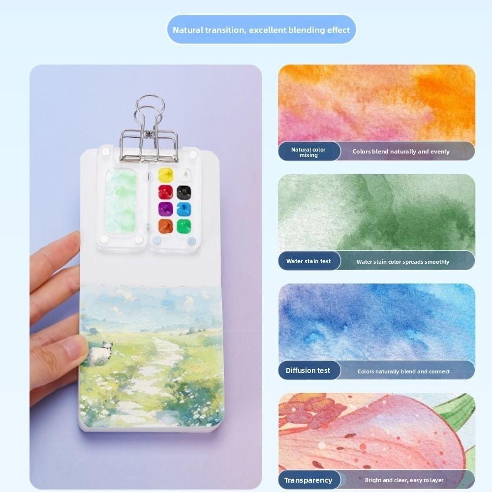 Palettes Mini Watercolor Palette Mini Size Mini Paint Tray Portable Travel Painting Set  Travel Use