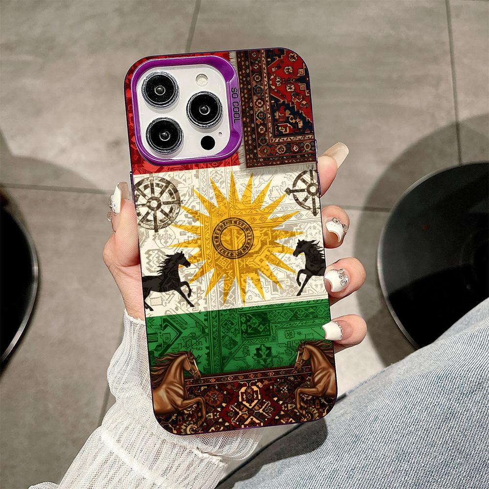 Kurdistan Flag Purple Translucent Mobile Phone Case for iPhone 17 16 15 14 13 12 11 X XR XS Air Pro Max Plus Colorful Cover