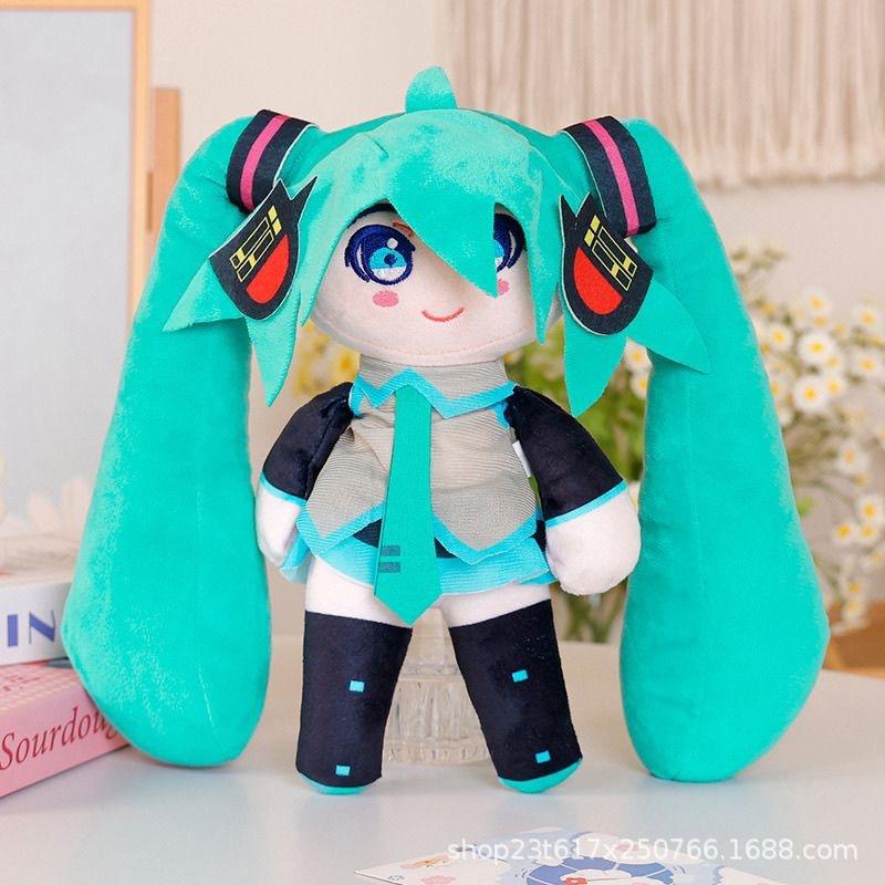 Hatsune Miku Plush Pillow Cute Miku Plush Toy Anime Miku Doll Classic Snow Miku Stuffed Animal Gift for Girls