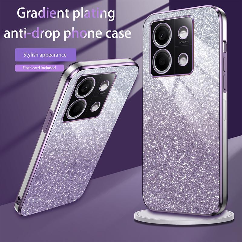 Pro pouzdro Redmi Note 13 Bling Luxusní Elektroplátované Třpytivé Pouzdro Pro Xiaomi Redmi Note 13 Pro Nárazuvzdorný Měkký Nárazník Průhledný Kryt