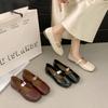 Summer Square Head Evening Breeze 2025 Skirt Mary Jane Shoes Women's Gentle Shallow Mouth with New One-pedal Small Leather Shoes Night