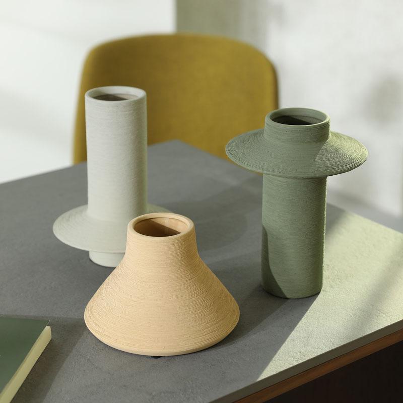 Ceramic Vase Brushed Finish Wabi Sabi Minimalist Modern Home Decor for Living Room Dried Flowers Flower Arrangement Gift