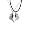 Korean Fashion Angel Devil Wing Pendant Couple Necklace Clavicle Chain For Men Womens Lover Necklace Christmas Party Jewelry Set