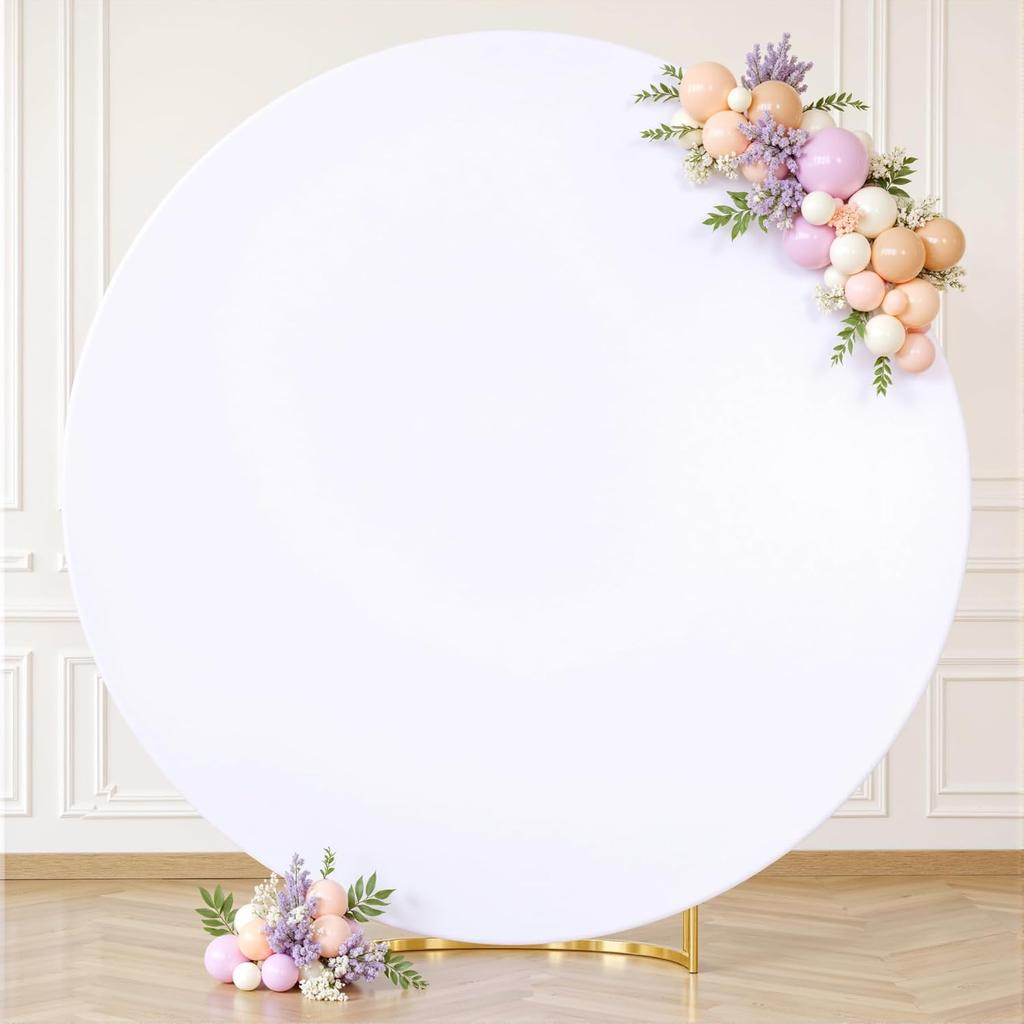 White Round Photography Backdrop Cloth Cover Baby Shower Birthday Party Wedding Decor Photo Backdrop Cloth Circle Background