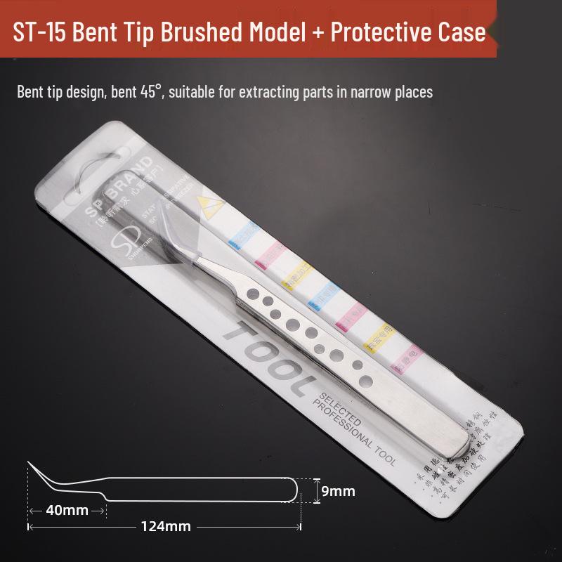Stainless Steel Precision Tweezers with Curved Scorpion Tip for Eyelash Extension and Nail Art