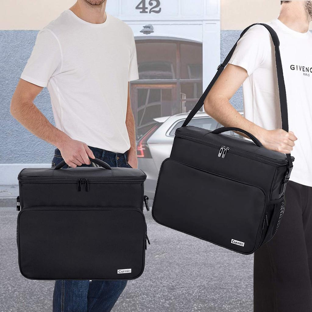 CURMIO Autoaufbewahrungstasche für Beifahrersitz mit Laptopschutz und Schlafgelegenheit, tragbar für und Recht Schwarz Funktion, Arbeit, Transport, Polizei,