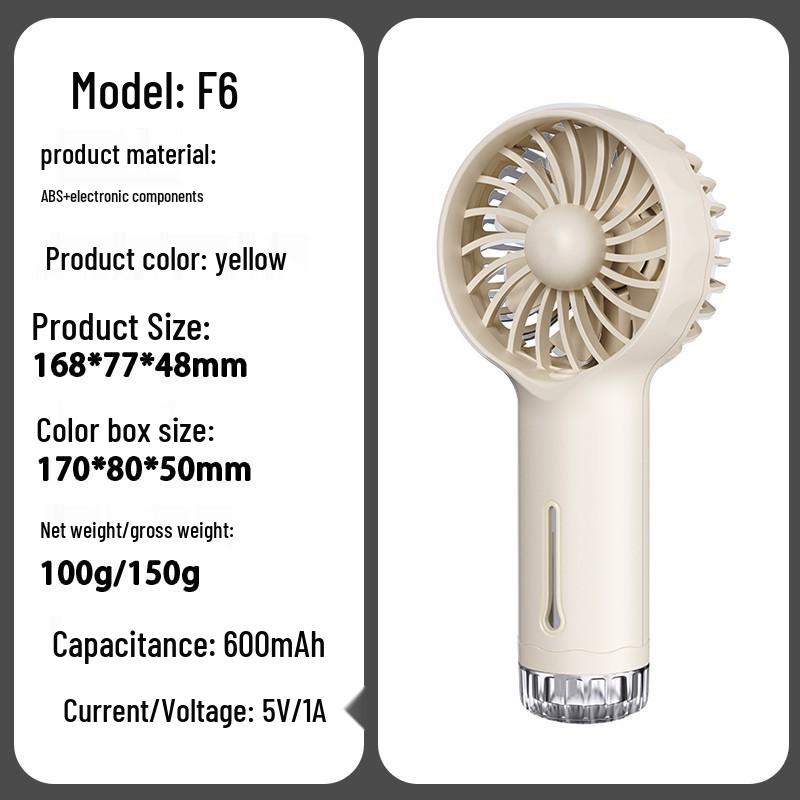 Mini Portable Handheld USB Fan with Digital Display & Ice Pack