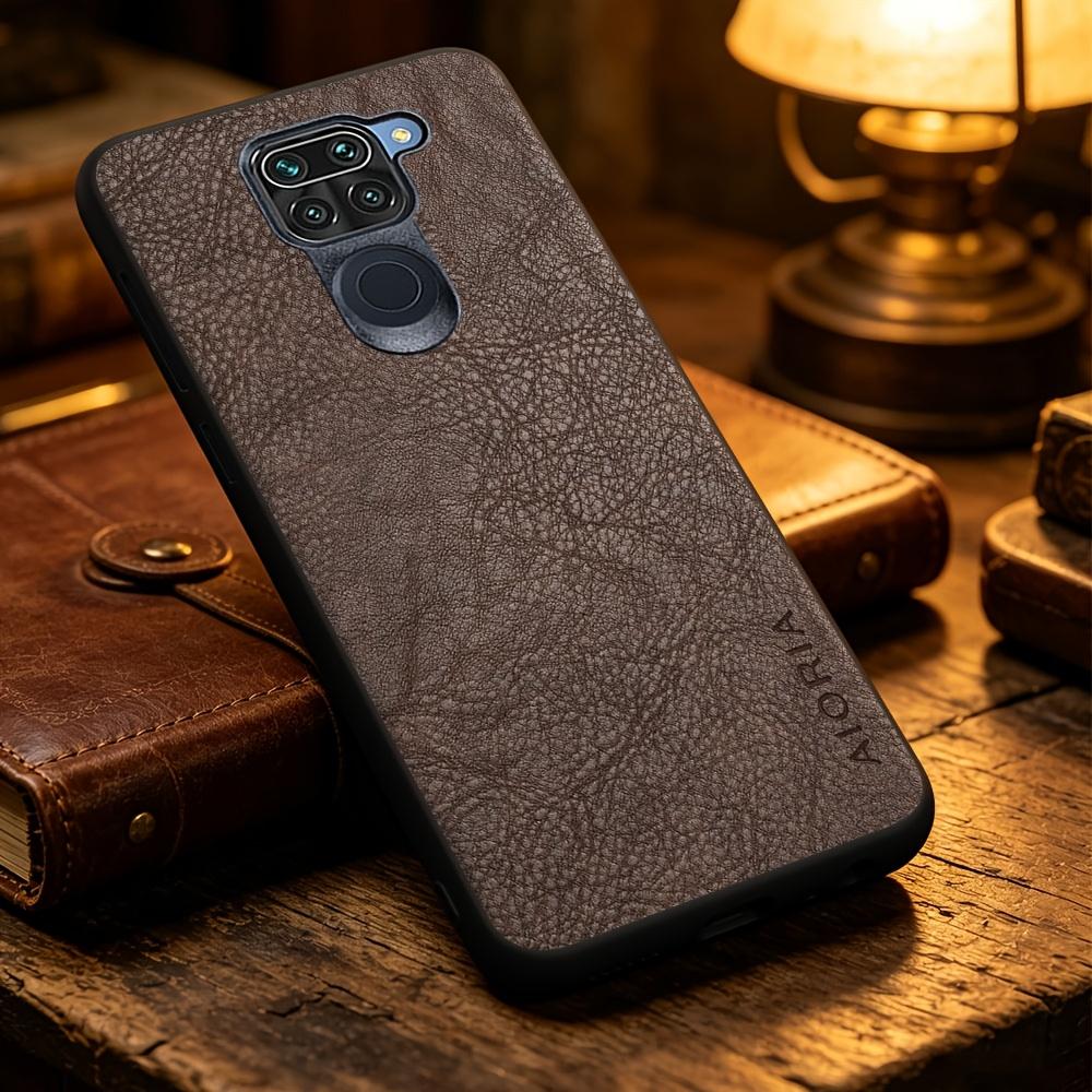 Phone Case - Solid Color Faux Leather Phone Case for Xiaomi Redmi Note 9 8 7 Pro 9S 8T Precise Camera Hole Positions And Business