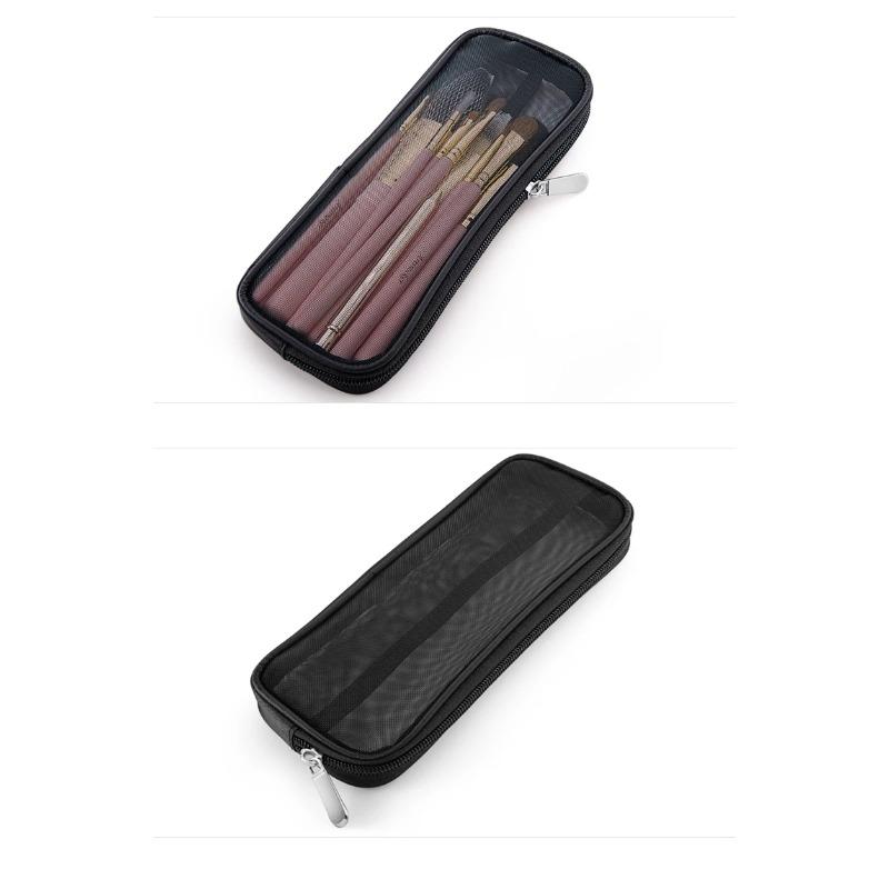 Makeup Brush Travel Case Cosmetic Toiletry Bag Organizer for Men Women Beauty Tools Mesh Kit Pouch Wash Storage Accessories