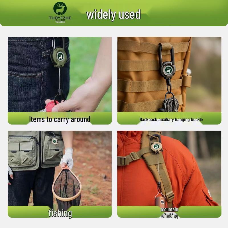 Telescopic Buckle Backpack Fishing Rope - Anti-Lost Lure & Key Holder