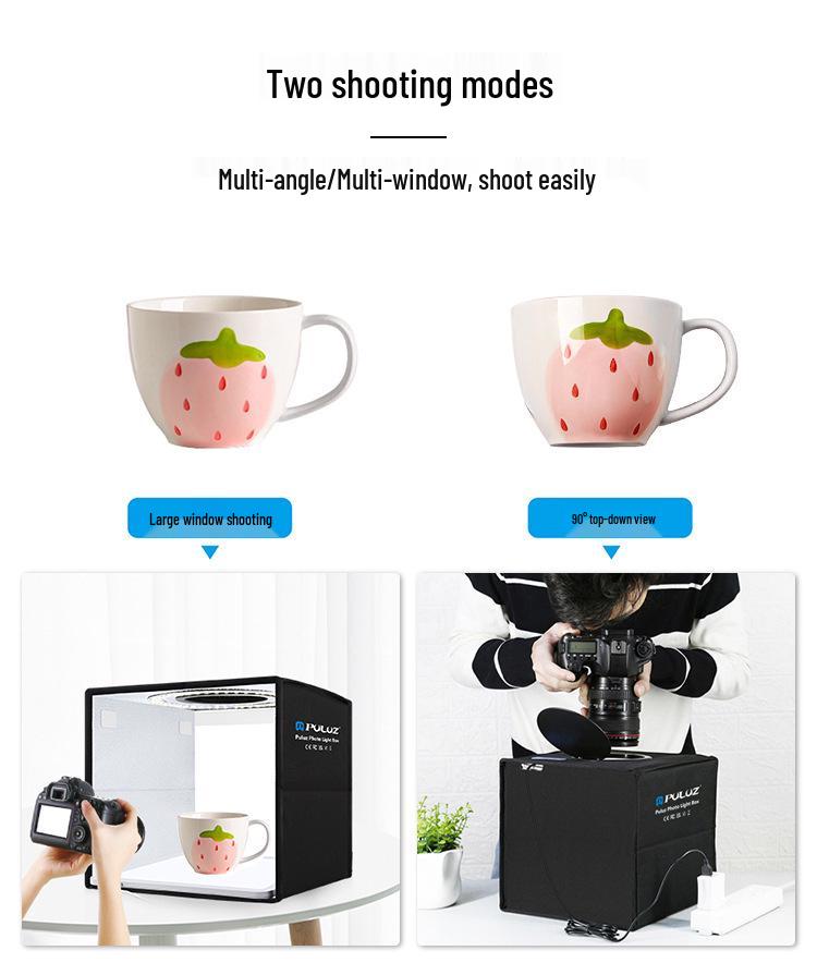 PULUZ Schattenfreie Lichtbox Kit: 25CM Hohe Helligkeit Foto-Studio-Requisiten mit kostenlosem Keying für Produktfotografie