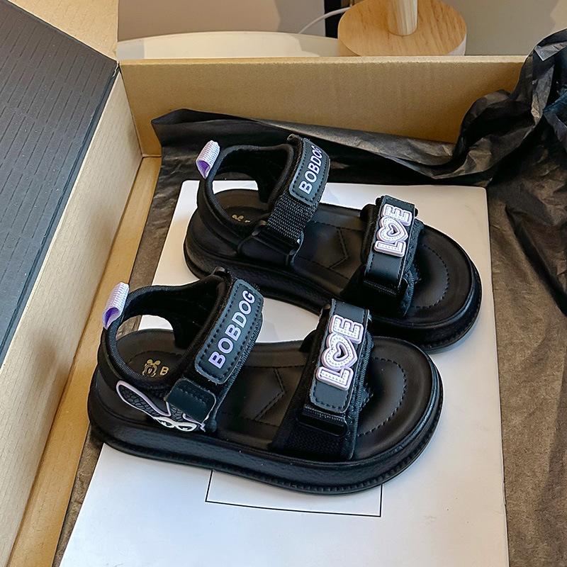 Girls  Fashion Letter Print Open-Toe Sandals2026New Summer Children s Rabbit Beach Shoes for Small, Medium, and Large Kids 26Inner Length16cm фиолетовый
