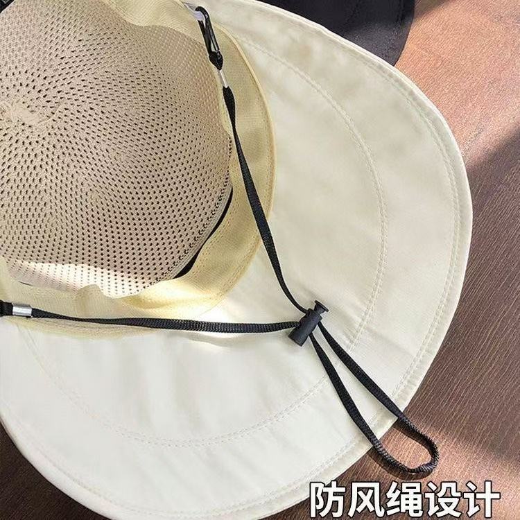 Summer New Hollow Breathable Fisherman Hat for Women, Outdoor Sun Protection, Suitable for Ponytails, Fashionable Baseball Cap, 2-pack