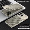 Metal Aluminium Hollow Cooling Phone Case for iPhone 17 14 13 15 16 Pro Max 17promax Aromatherapy Diffuser Detachable Rear Cover