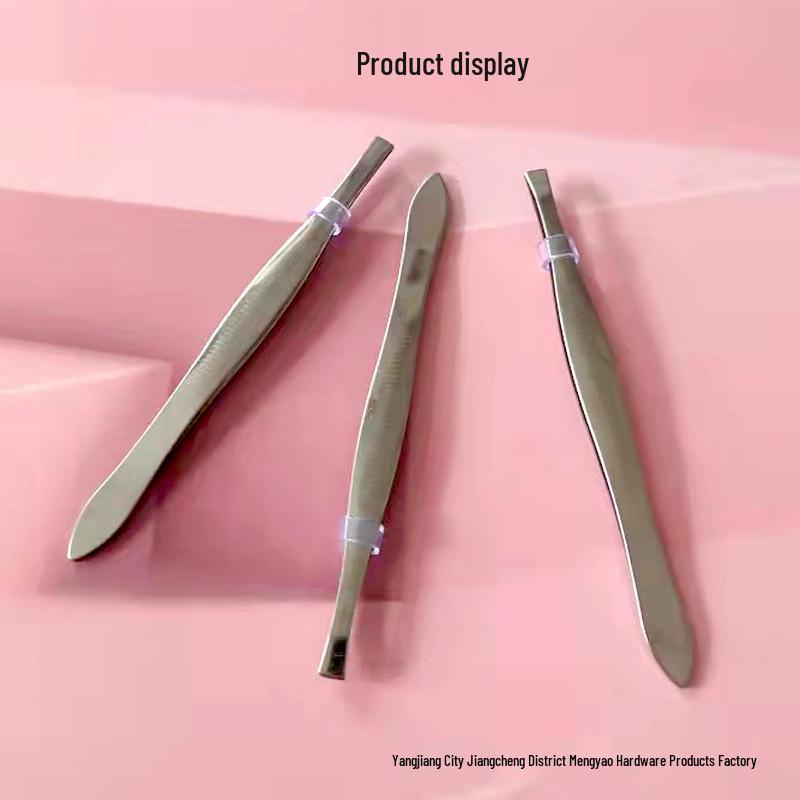 Stainless Steel Eyebrow Tweezers Set - Straight Tip