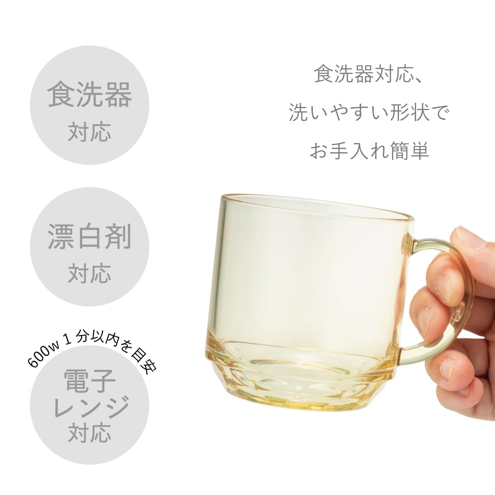 Plakira Unbreakable Large Mug Cup Glass Microwave Dishwasher Safe 340ml Made In Japan Outdoor Children Home Party Cute Stylish Smoke Gargle Cup
