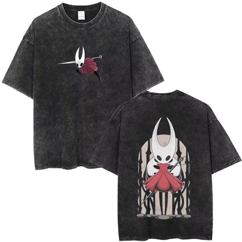 Hra Hollow Knight Vintage Prané Tričko Pánské Dámské Ležérní Oversized Kulatý Výstřih Krátký Rukáv Trička Pánské 100% Bavlněné Tričko