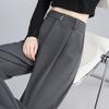 Fashion New Solid Straight Casual Wide Leg Pants Women Slim Fit High Waist Loose Women's Long Suit Pants Elegant Office Lady Simple Trousers 26034