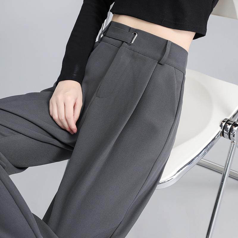 Fashion New Solid Straight Casual Wide Leg Pants Women Slim Fit High Waist Loose Women's Long Suit Pants Elegant Office Lady Simple Trousers 26034