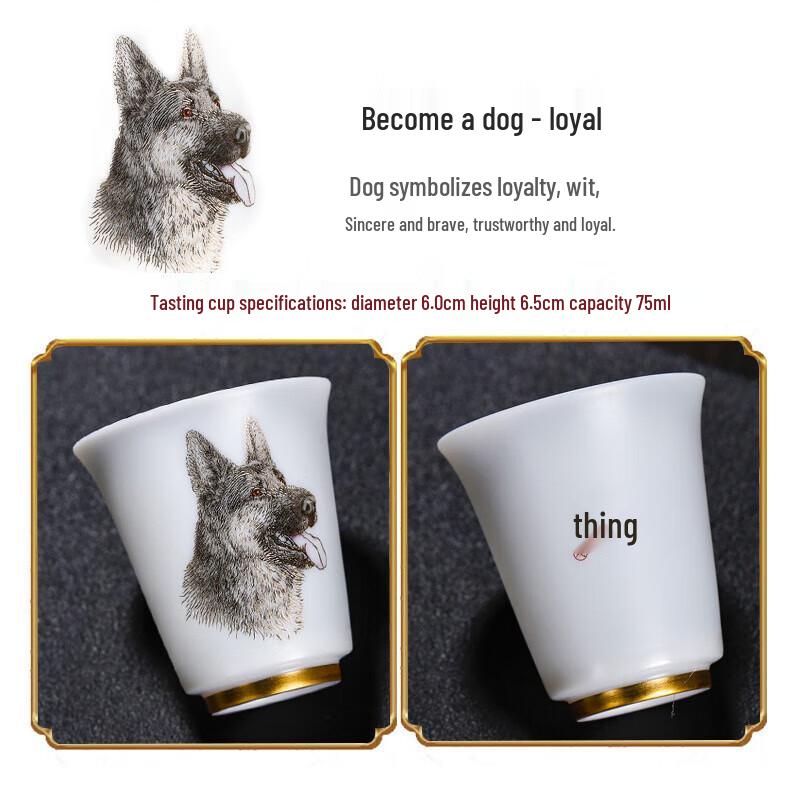 Китайский зодиак Нефритовый фарфор Чайная чашка