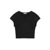 Spring New Women clothes Commuter Leisure Short sleeve Cotton and Modal Blended round Neck Short t-shirt 3641309