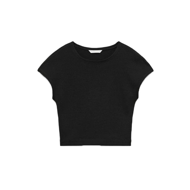 Spring New Women clothes Commuter Leisure Short sleeve Cotton and Modal Blended round Neck Short t-shirt 3641309