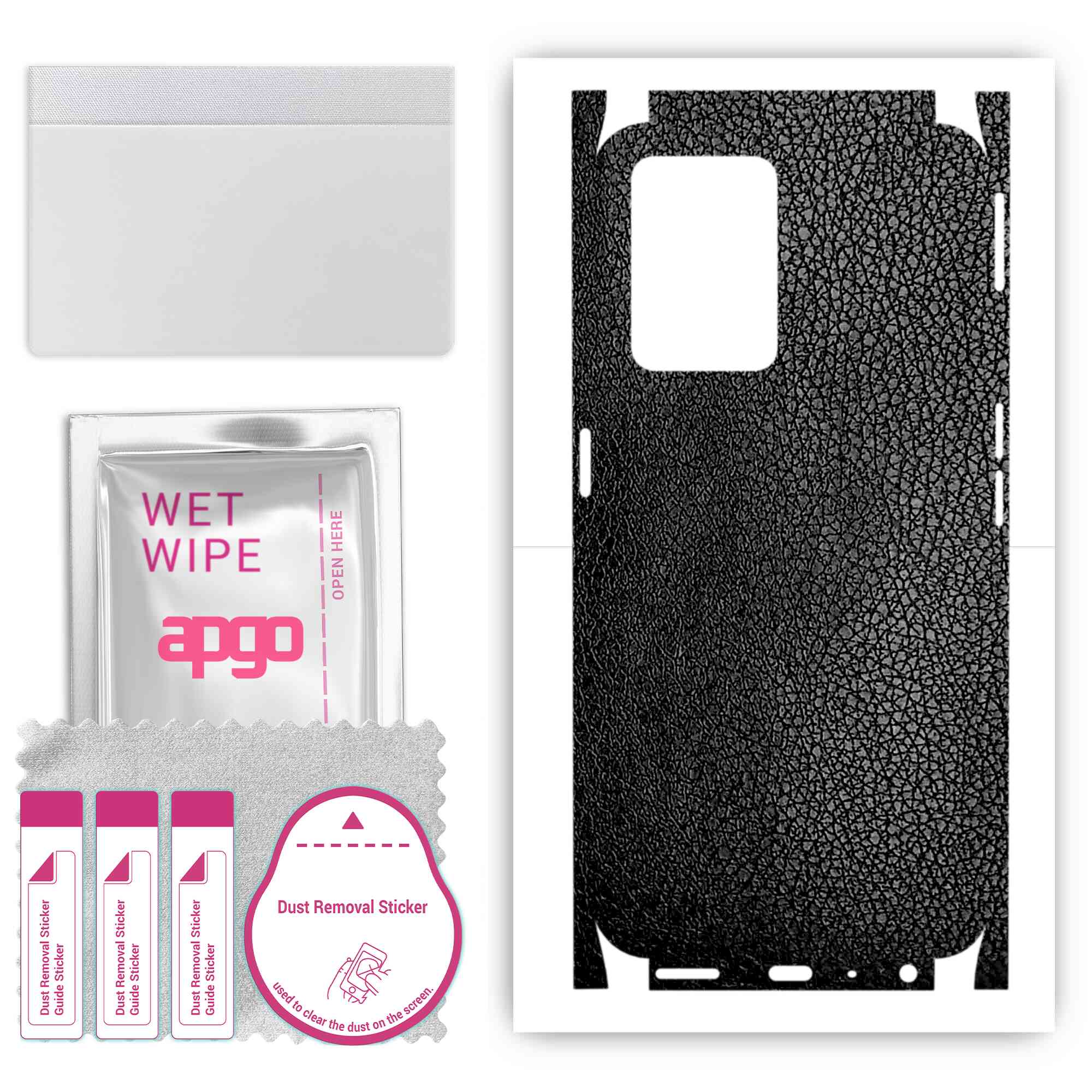 

apgo Protective Skin Sticker for the back+sides compatible with OnePlus Nord CE 2 Lite, Full Wrap Film, Foil, Vinyl - Pattern Black Leather