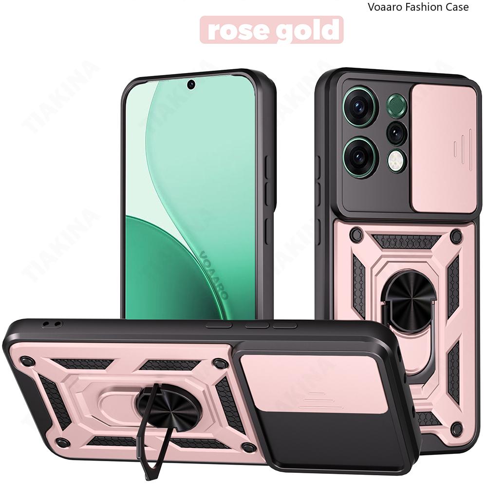 Slide Lens Armor Funda for OPPO Reno14 Pro F 5G Case for Reno14 F Reno 14 Pro 14F Case Magnetic Ring Stand Holder Cover Capa