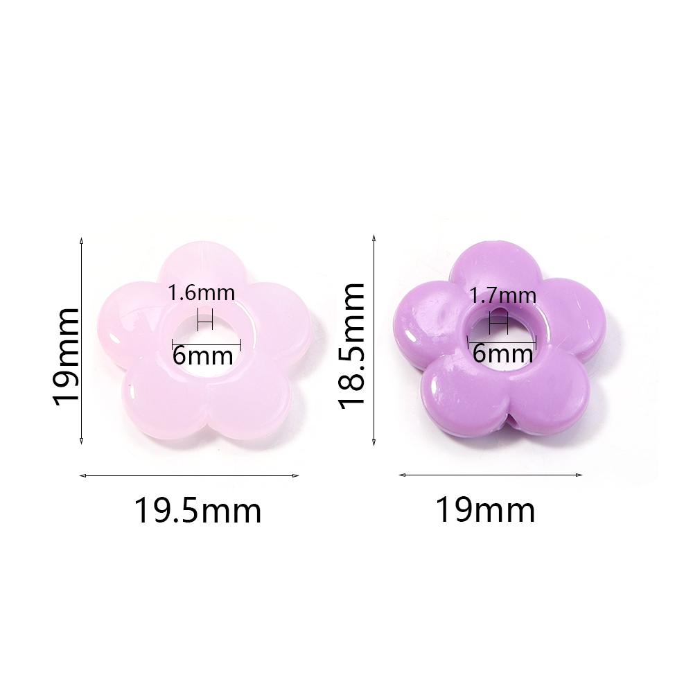 50pcs 19mm Multicolor Flower Beads Plastic Plum Blossom Big Hole Loose Beads For DIY Jewelry Making Necklace Bracelets Findings