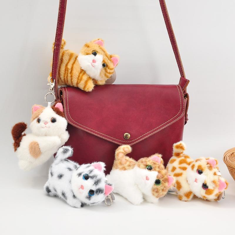 Cartoon Cat Plush Pendant Decoration Stuffed Doll Keychain Cute Bag Charm Doll Plush Boys & Girls Birthday Gift
