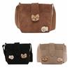 Retro Corduroy Crossbody Bag Large Capacity Velvet Shoulder Bag Portable Mini Corduroy Bag  Women