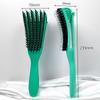 Hollow Rebound Massage Six-Claw Curved Styling Hairbrush with Pig Bristles