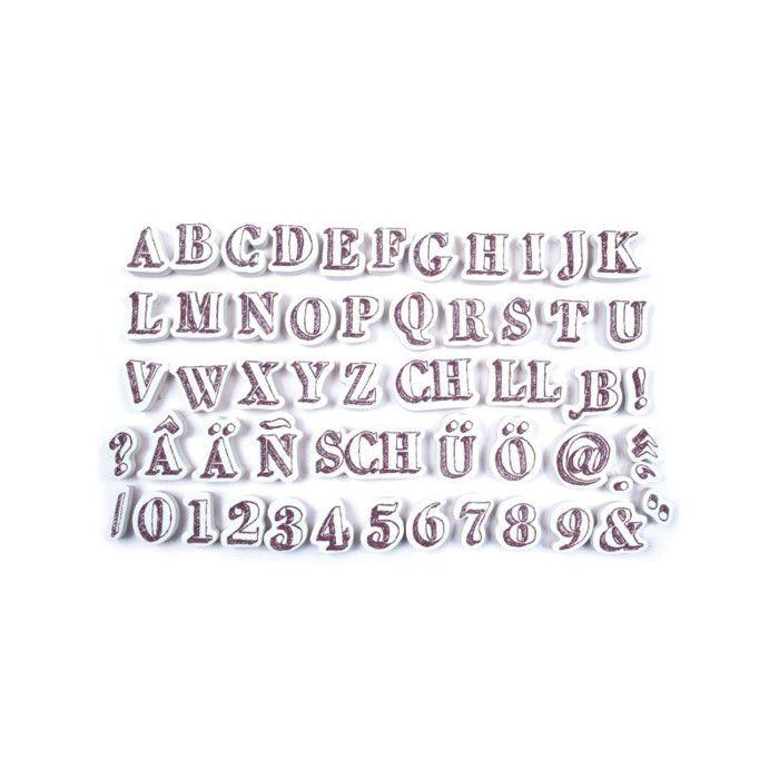 Stamp Kit - ALADINE - Stampo'scrap - Pencil Alphabet - 54 Pieces - Mixed