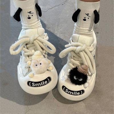 Shoes Women's Summer New Doll Small Coal Ball Breathable Women's Shoes Casual Sports Little White Shoes