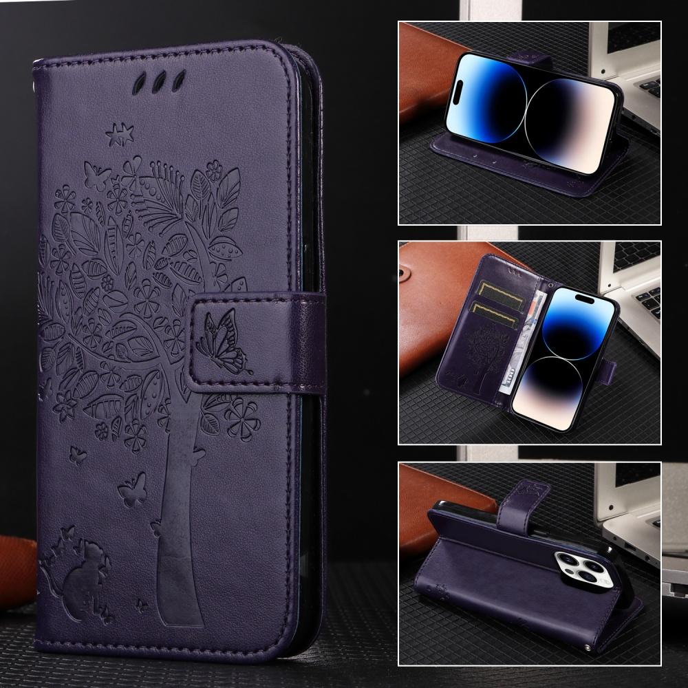 

Embossing Print Tree Magnetic Leather Flip Wallet Case For Oppo Reno 14 13 12 11 Pro 14f 13F 13FS 12F 12FS 11F Phone Cover Shell OPPO Reno11