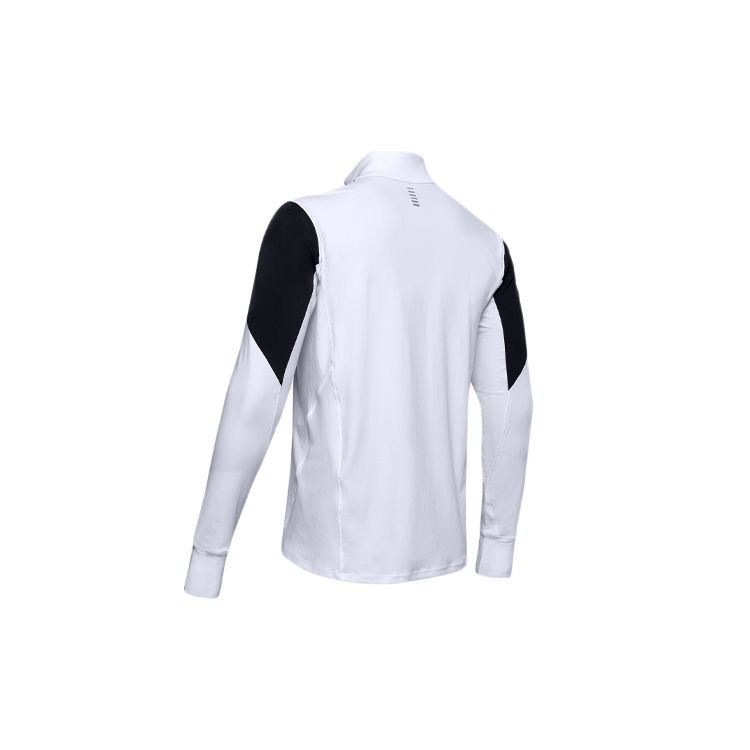 UA 12 Zipper Running Long Sleeve Sports Shirt Men Tops White 1326595-100