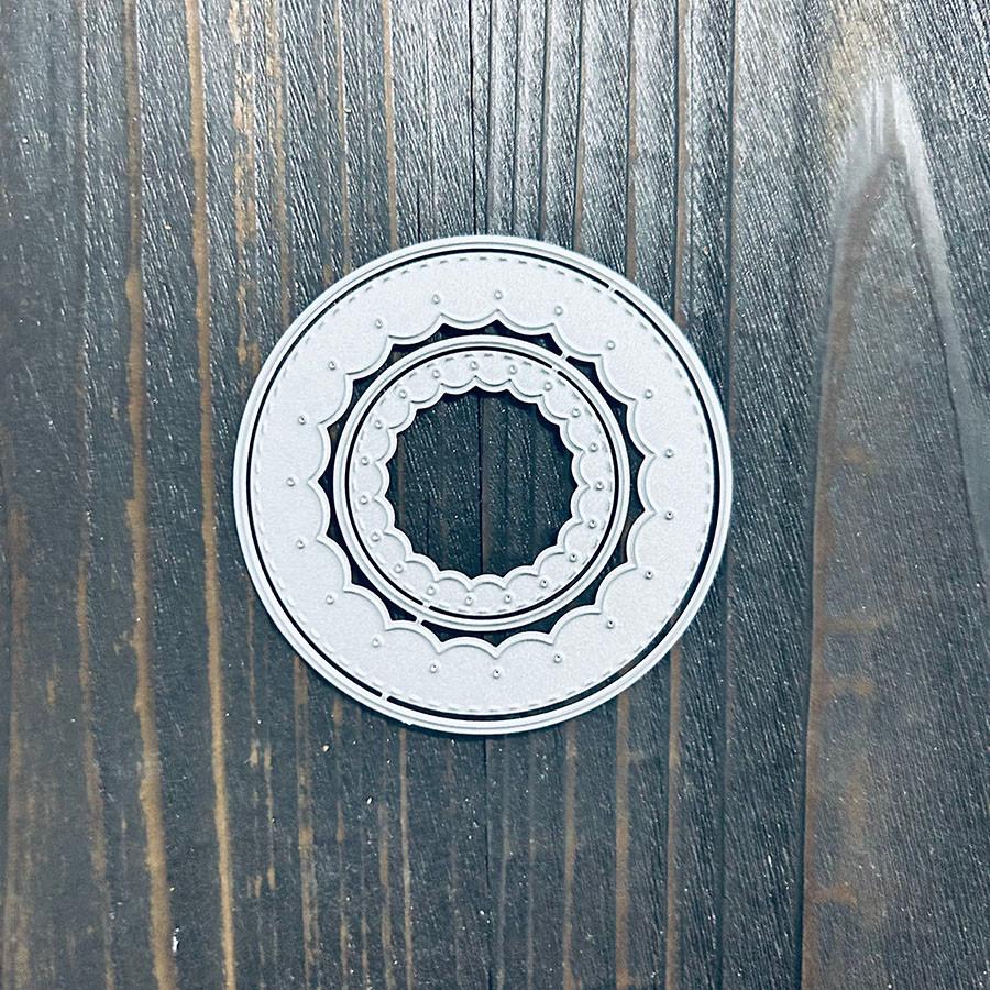 Garland Circle Frame Metal Cutting Dies Stencil for DIY Scrapbooking Photo Album Embossing Paper Cards Crafts Diecuts