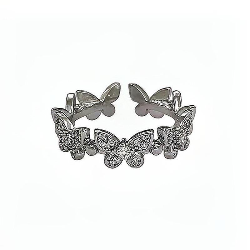 Fashion Personalized Super Fairy Mori Niche Design Butterfly Temperament Light Luxury Opening Ring INS Female Adjustable Casual Dainty Minimalist Ring