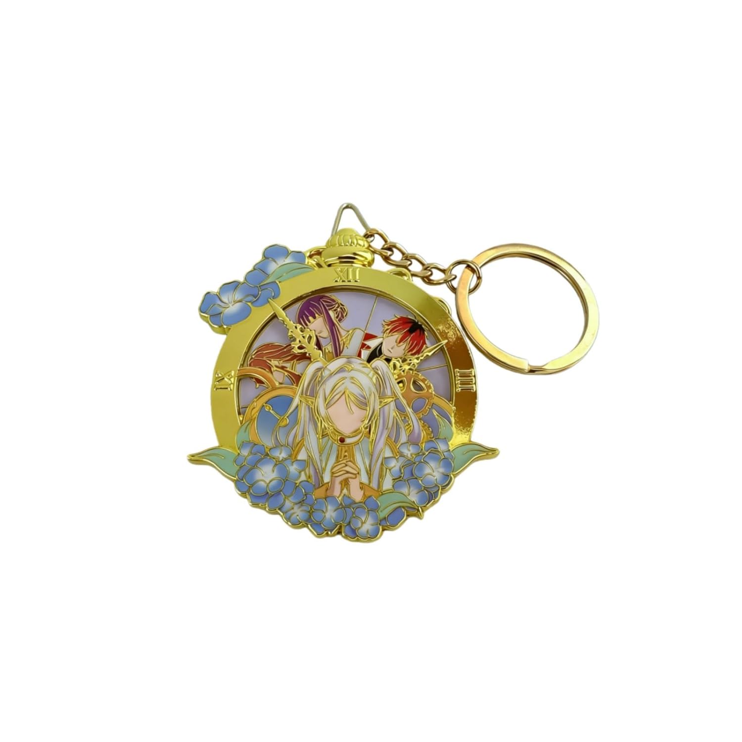 Plazhen Cosplay Accessories Character Doujin Goods Keychain Rotatable Pendant Metal Himmel Freiren Impression Style Moe Decoration Collection Bag