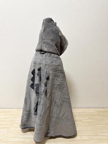 Skater Kids' Bath Poncho with Hood, Quick-Drying, 108 X 92cm, Godzilla Design, Boys' BPO1-A